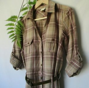 Sonoma🌿Plaid Dress with Belt